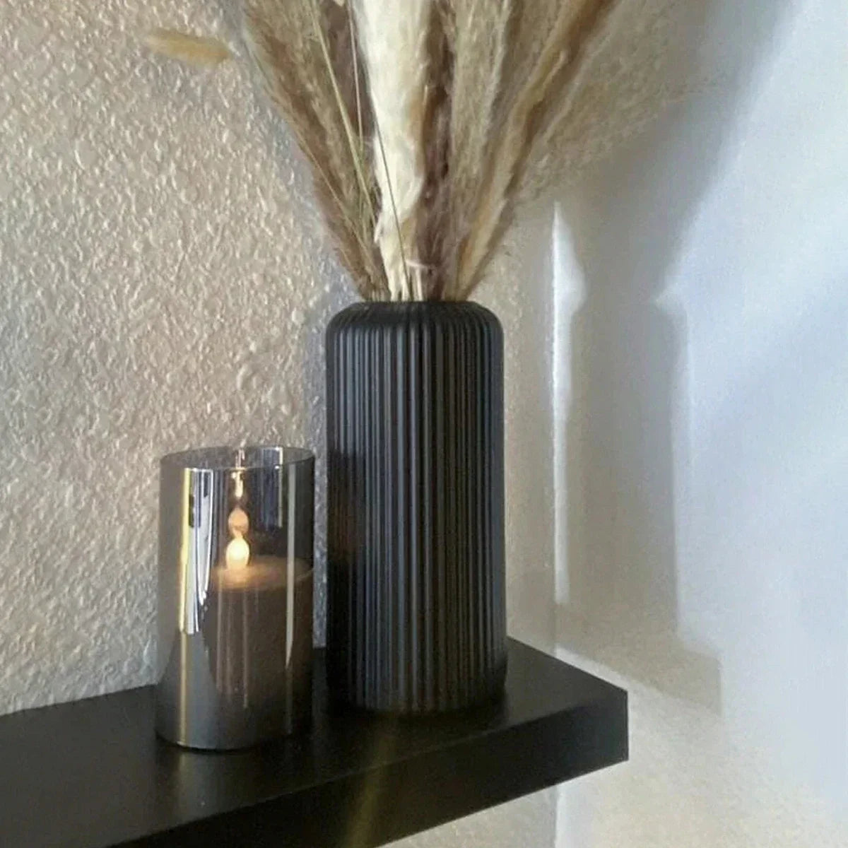 Striped Ceramic-Like Plastic Vase for Flowers, Decorative Floral Arrangement Display, Creative Little Flower Vase - view 5