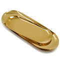 Gold stainless steel oval storage tray for various objects - 23 cm