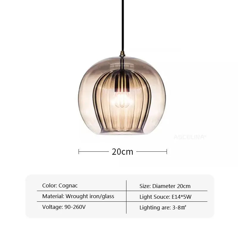 Modern glass chandelier for a creative interior - B20cm / No Bulb
