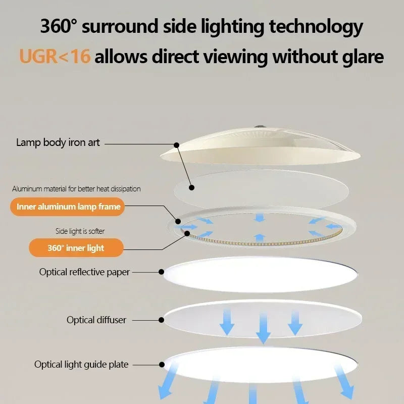 Modern Nordic design flying saucer with led light - view 5