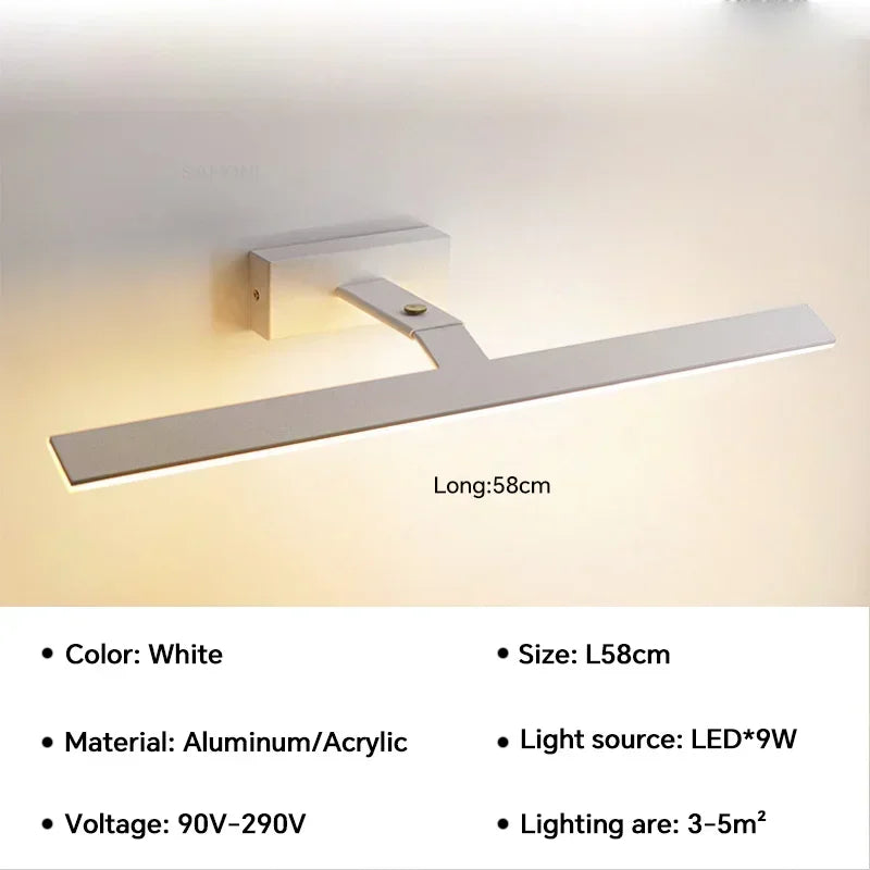 Modern waterproof led wall sconce for rotary and light mirror - Cool White / White 58cm