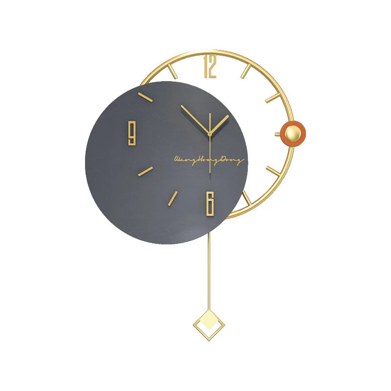 Large 3D Nordic Swingable Art Wall Clock, Modern Design, Home Living Room Clocks, Silent Home Decoration, Hanging Horologe - 050