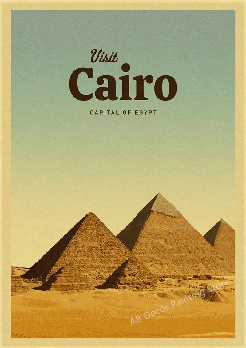 Retro travel poster iconic destinations for tourism enthusiasts - 9 / A4 8,3 x 11,8 pouces