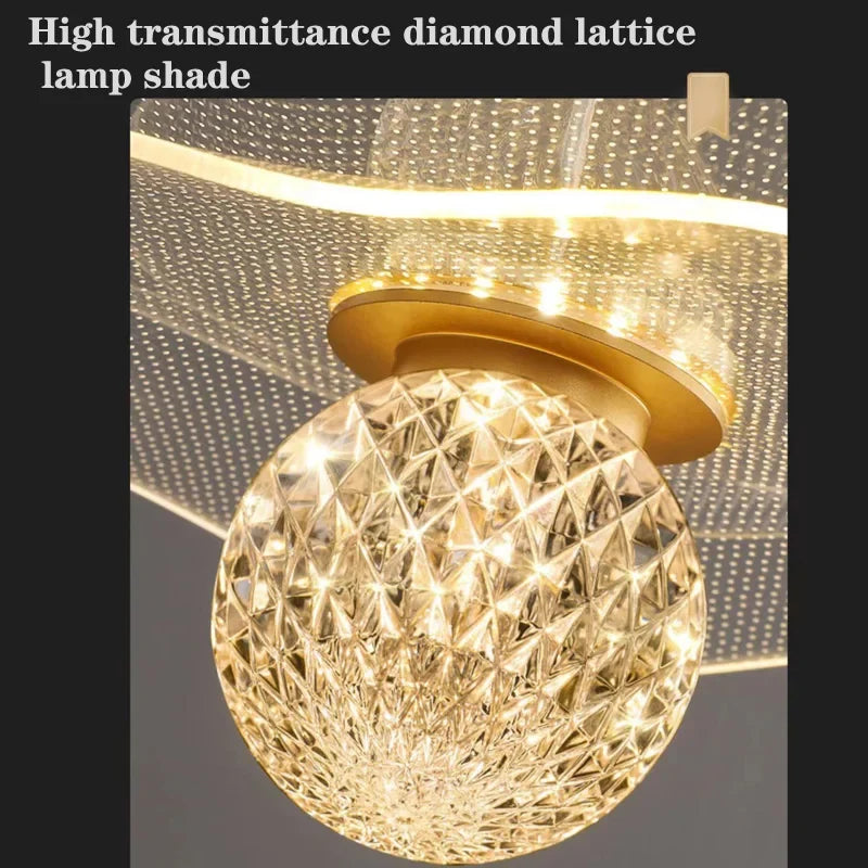 Modern pendant light in the shape of a customizable crystal lotus sheet - view 5