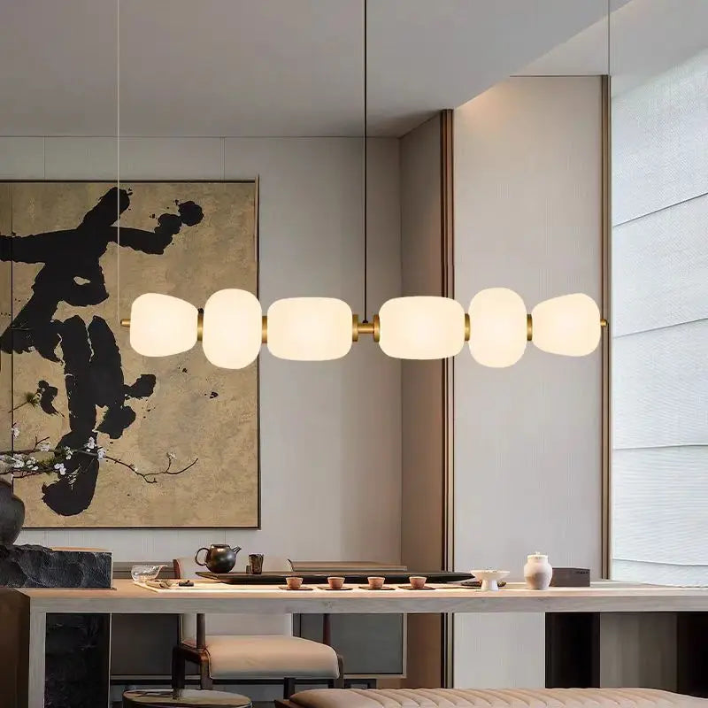 Modern minimalist glass chandelier for creative spaces and bars - view 3