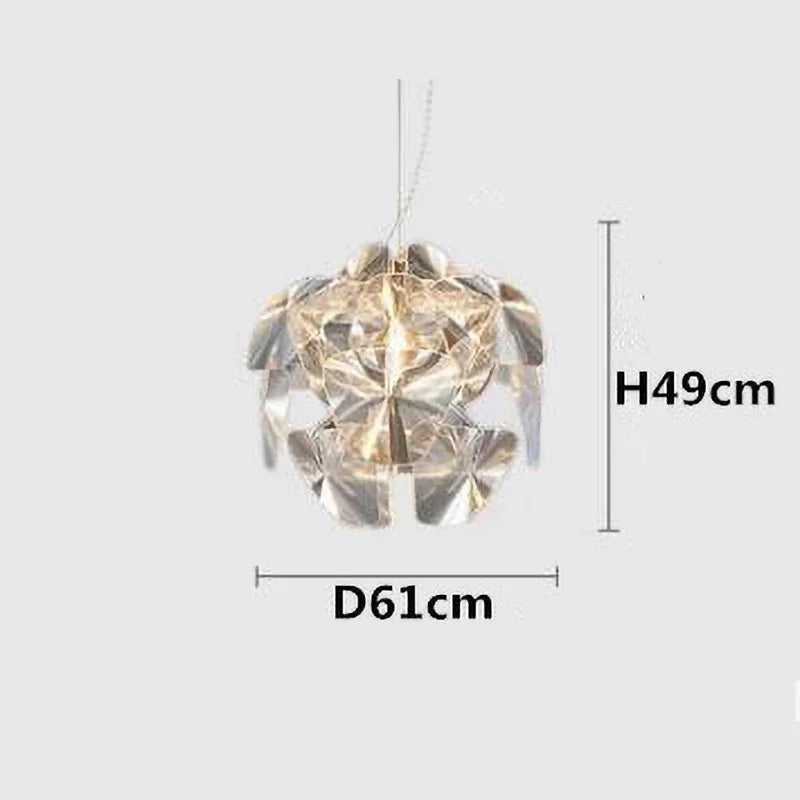 Transparent acrylic chandelier design for elegant interior - D61cm H49cm