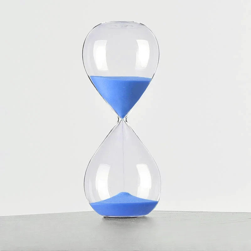 Glass hourglass colored modern decoration for office and home - Blue / 60 min