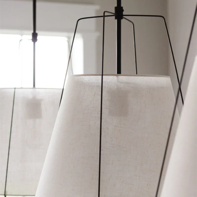 Cone drum pendant light, fabric lampshade, kitchen restaurant during light, indoor home decoration lighting - view 6