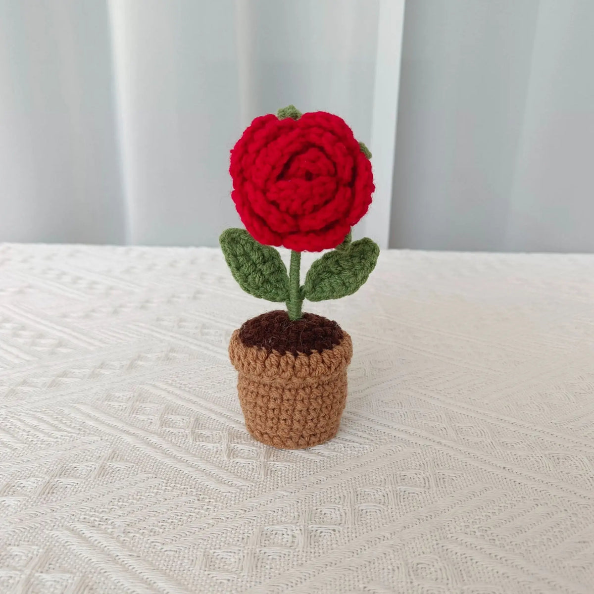 Handmade pot plant for decorative gift of Saint valentine - Pink Red