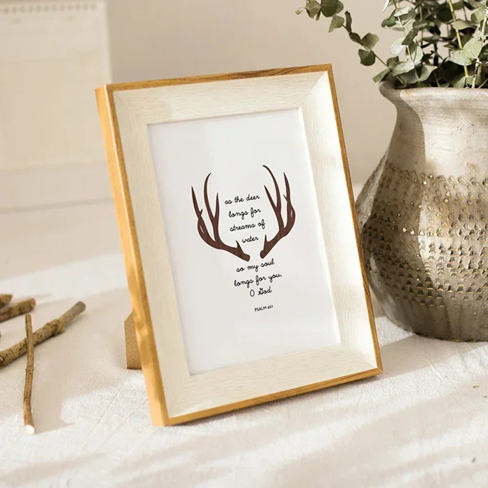 Resin photo frame with decorative wooden support - view 5