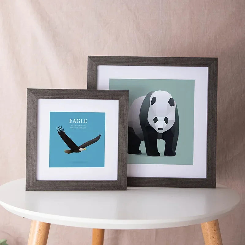 Minimalist Square Wooden Photo Frame, Stylish Desk Decoration, Display Frame for Art and Pictures, Home decor, Family Photo Wall - view 2