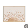 Abstract geometry line sunrise moon canvas wall decor - G / A4 21x30 cm No Frame
