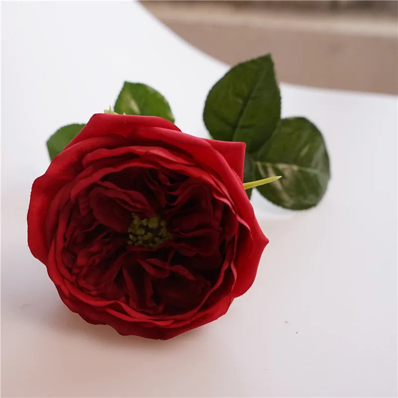 Artificial flowers real touch pink for decoration and gift - Dark Red