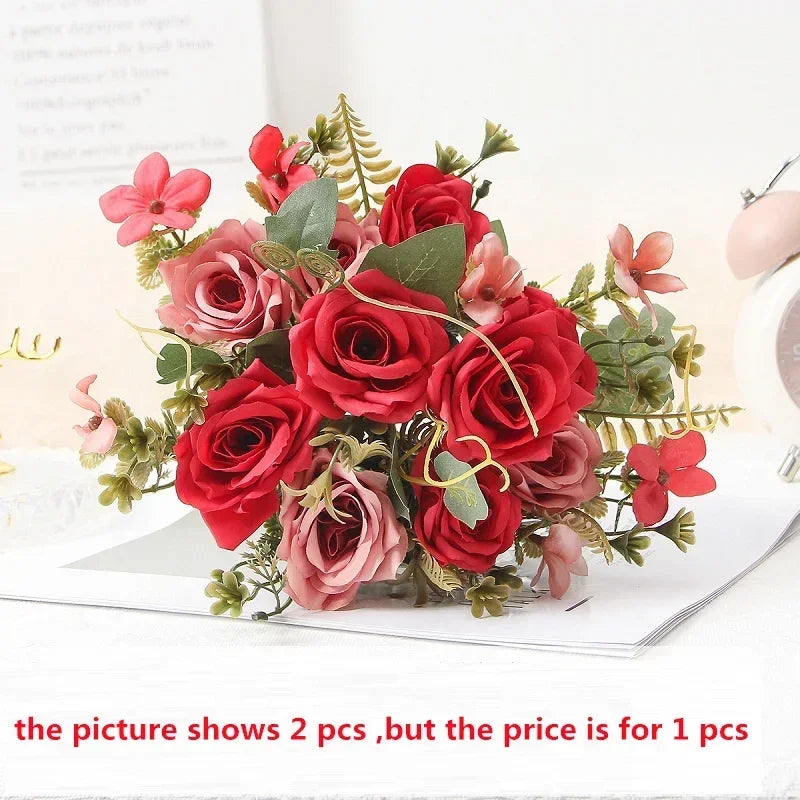 Bouquet of artificial rose wines for decoration and party gift - Red
