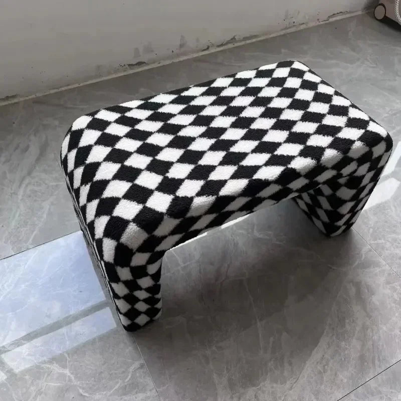 Nordic changing bench minimalist creative furniture in checker - view 5