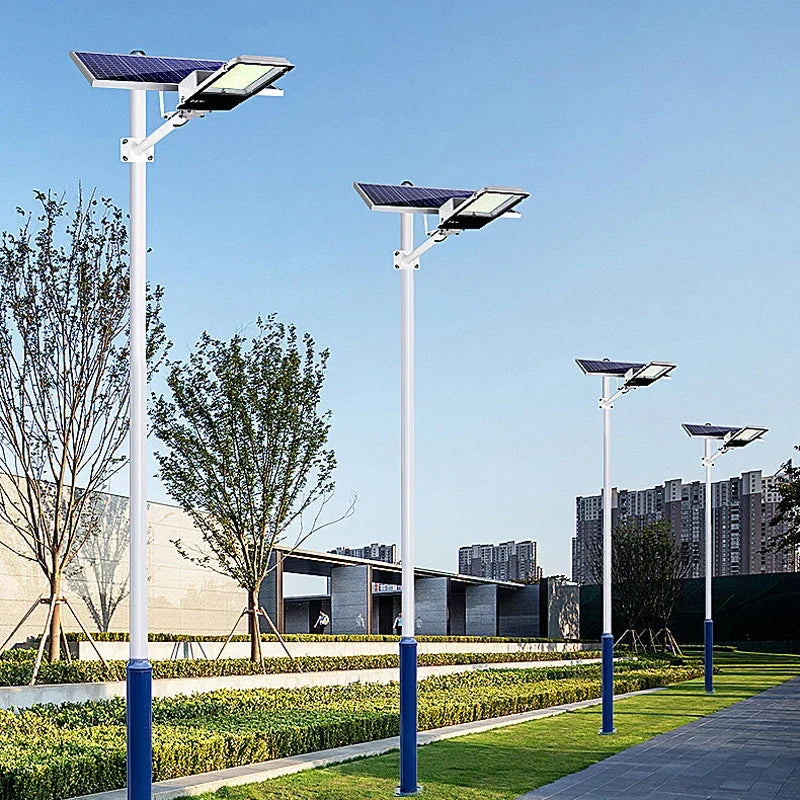 Segmented solar floor lamp for garden lighting and video surveillance - view 3