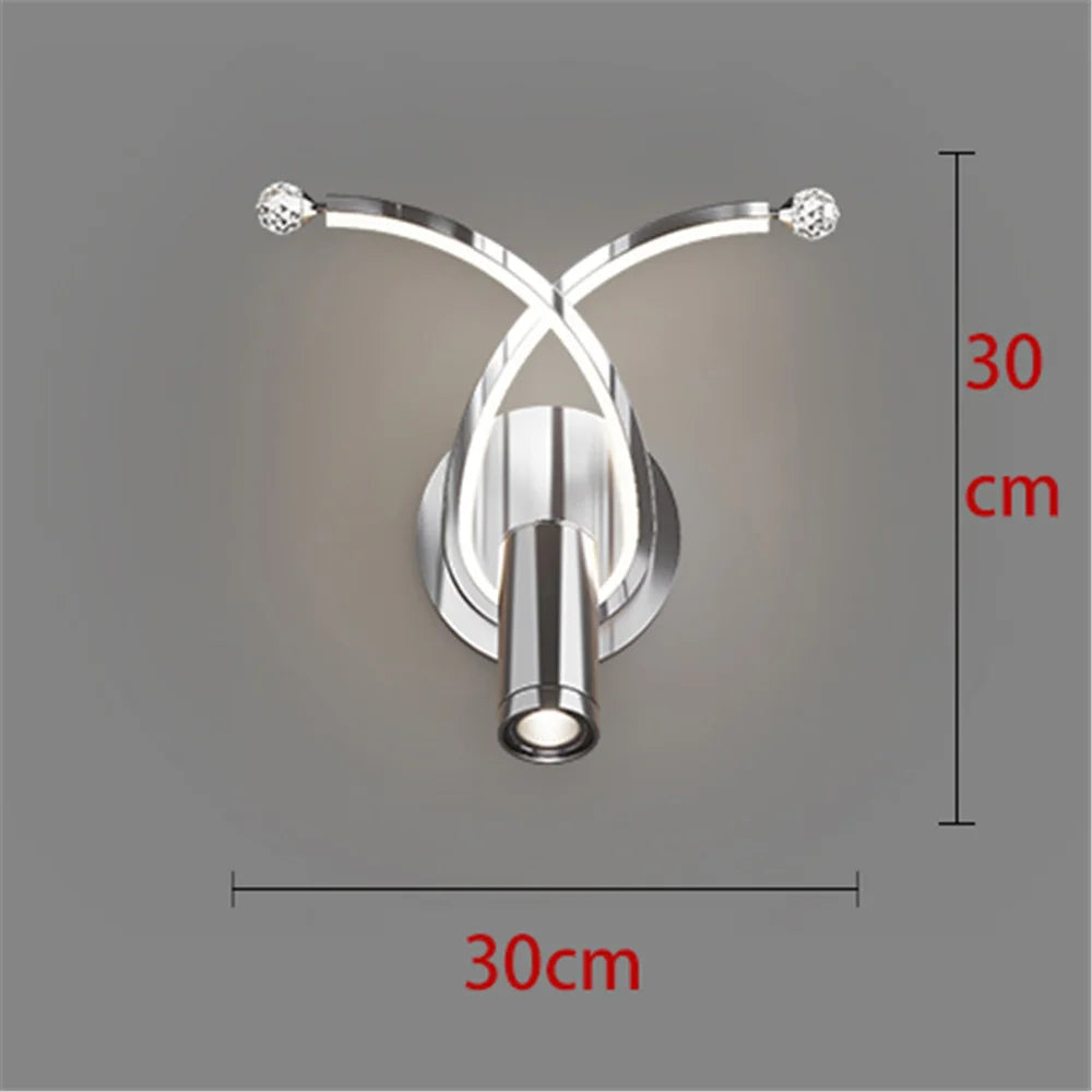 Modern LED wall sconce in chrome for interior design - Chrome Color 4 / White Light