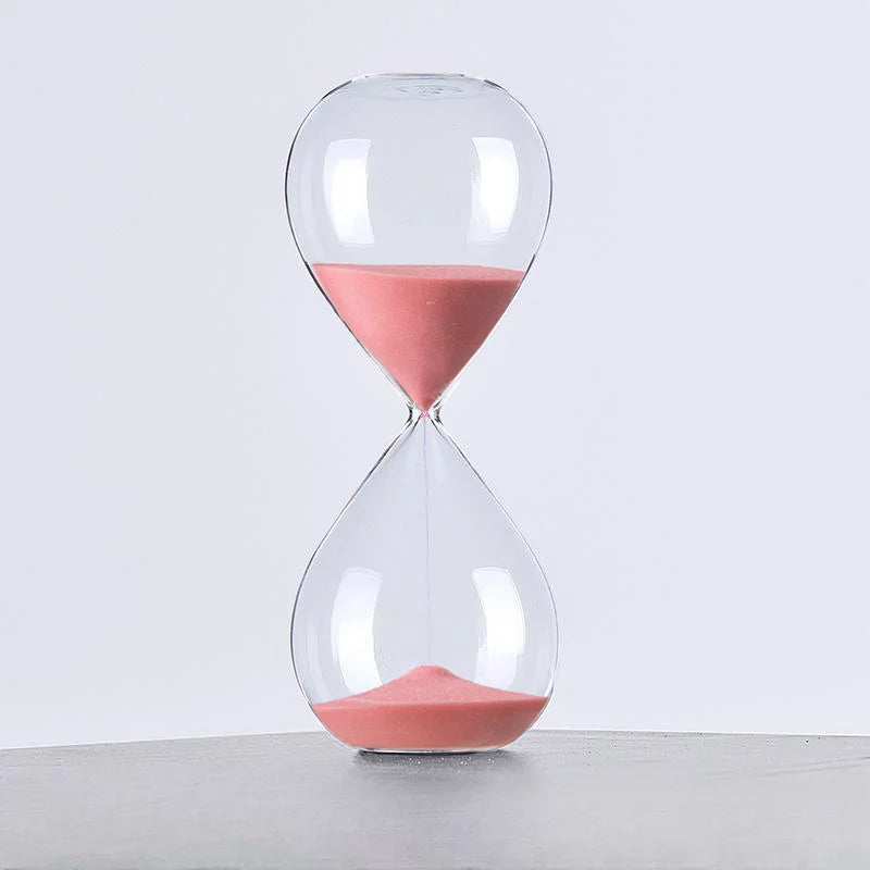 Glass hourglass colored modern decoration for office and home - Pink / 60 min