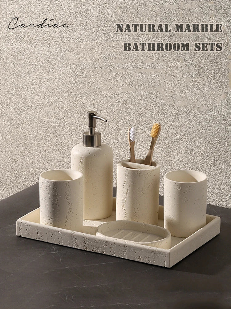 Wabi-Sabi-Electric Toothbrush Holder Set, Bathroom Toothbrush Cup, Vanity Desktop Storage Tray, Home Decoration