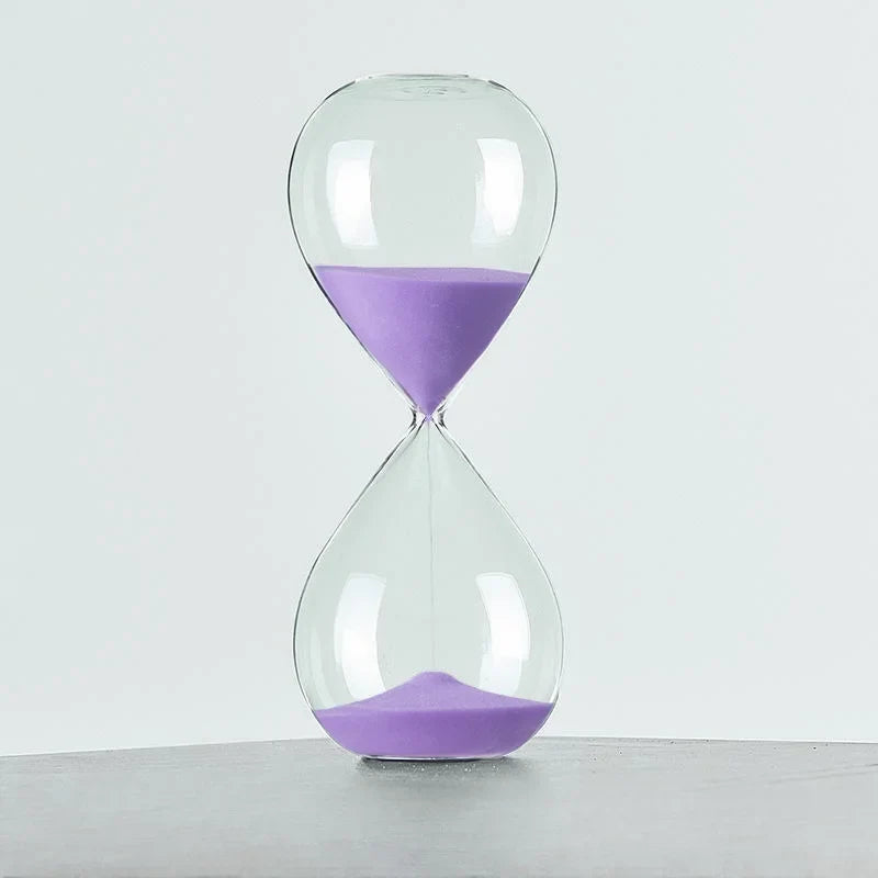 Glass hourglass colored modern decoration for office and home - Purple / 60 min