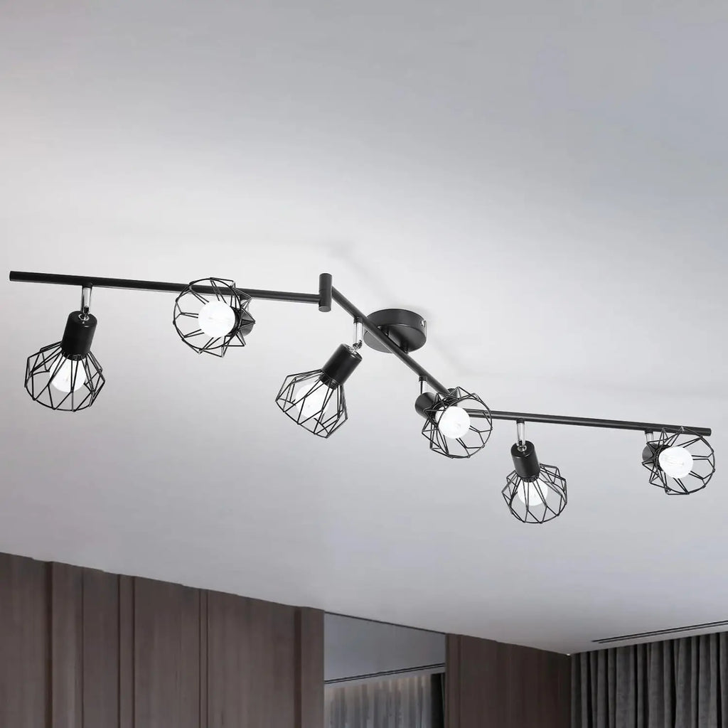LED E14 ceiling light rotating 350 °, spotlight wall light, suitable for kitchen, living room, bedroom LED wall lights - black / Cold White