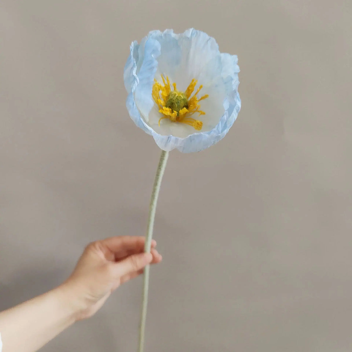 Artificial flower branch poppy for decoration and DIY - Glacier Blue