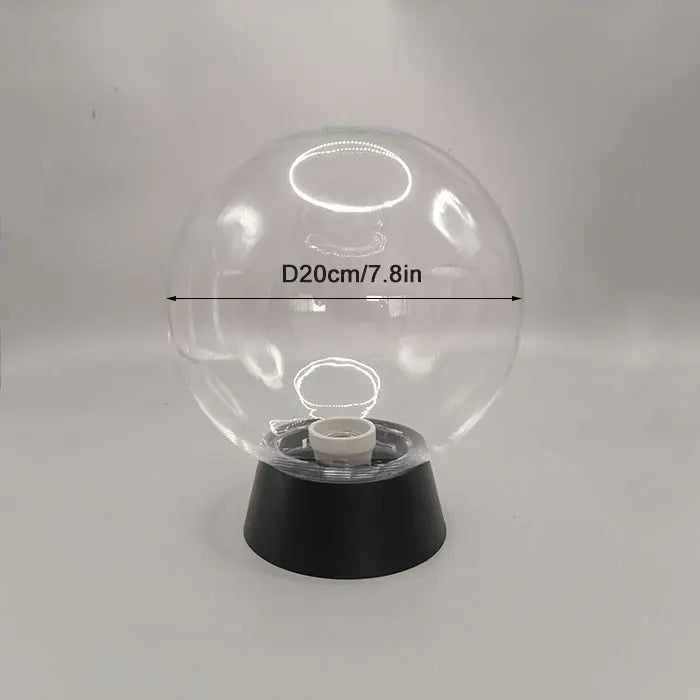 Acrylic Outdoor Globe Pedestal Lamp with Warm Glow - Transparent D20cm