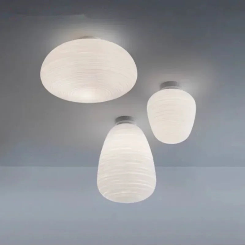 Modern Japanese style glass led pendant light for elegant interior - view 4