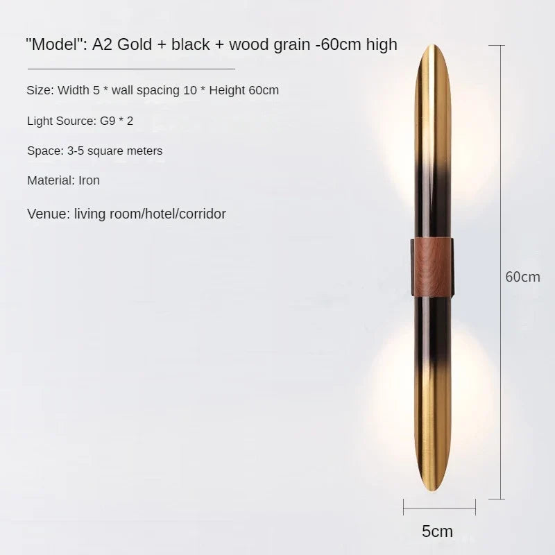 Minimalist wall sconce with dual head modern design - Cool White (5500-7000K) / A2