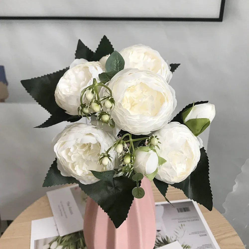 Bouquet of artificial peonies for wedding decoration and home - 3