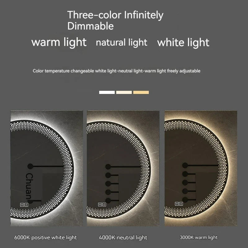 LED round mirror with adjustable backlight and intelligent anti-fog - view 2