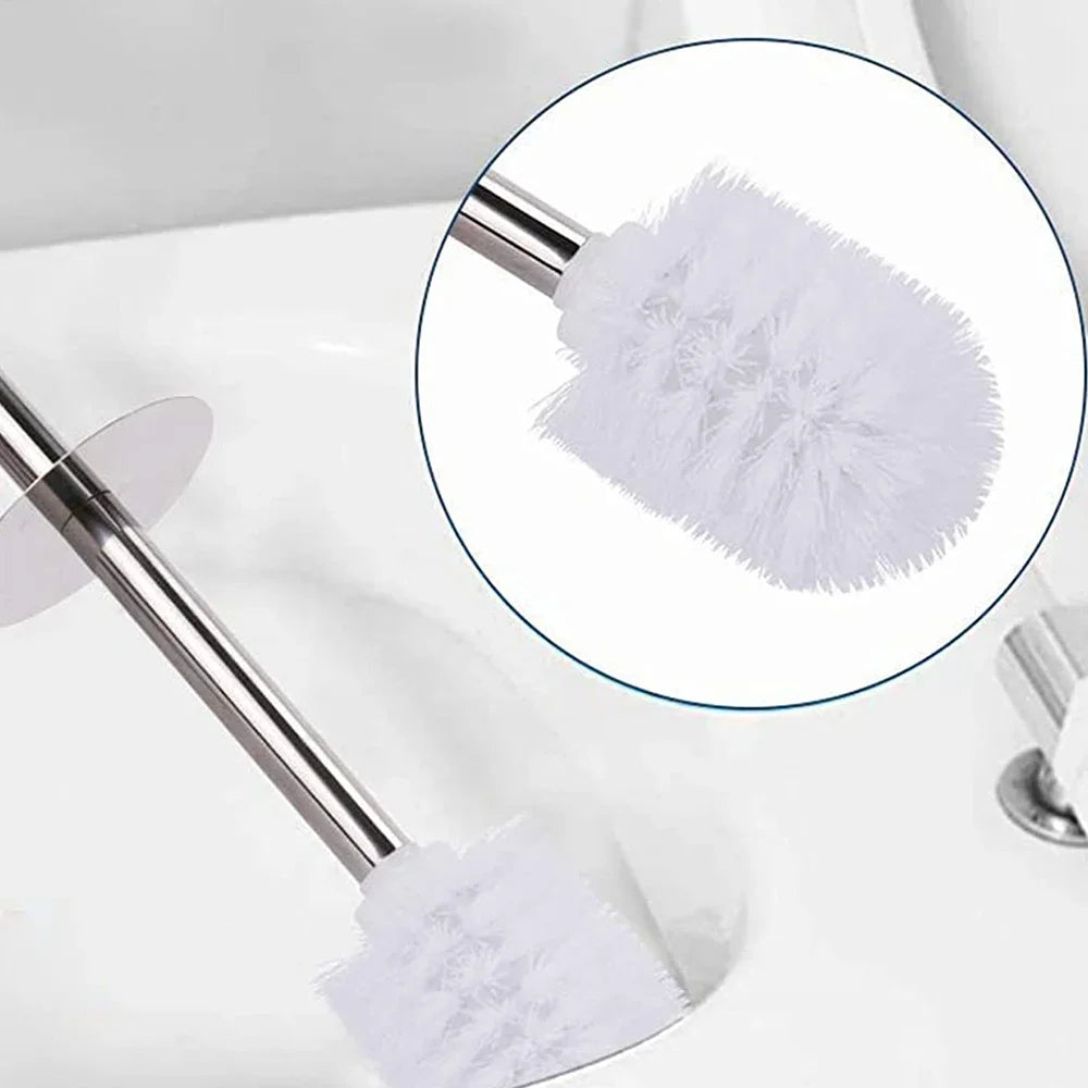 Stainless steel brush and cleaning holder for bathroom - view 6