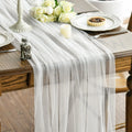 Sheer Gauze Table Runner for Weddings and Parties, Design 3 - 75x300cm