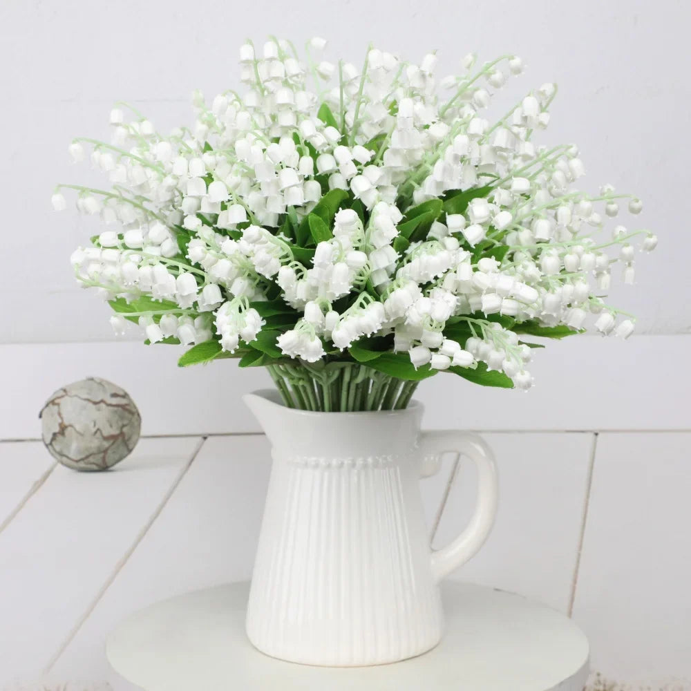 10 white artificial plants for wedding decoration