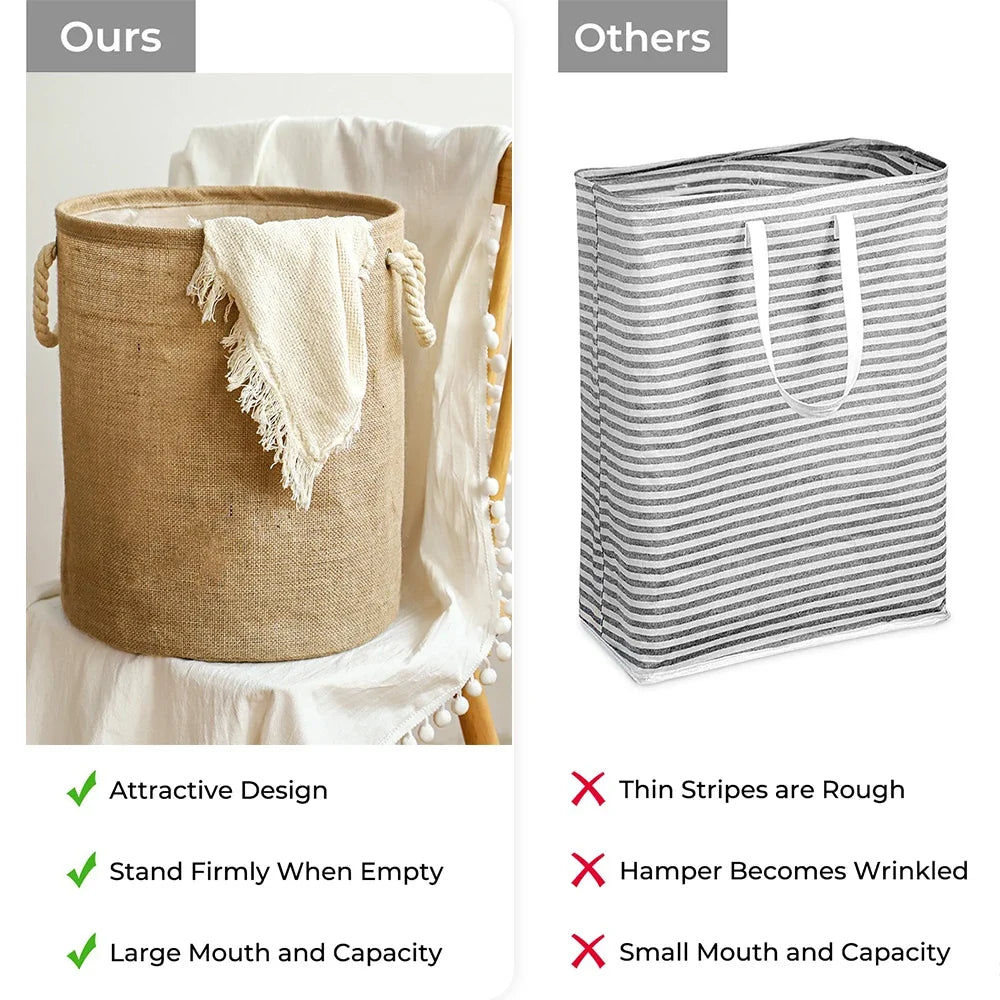 Large Laundry Basket, Waterproof, Freestanding Laundry Hamper, Collapsible Tall Clothes Hamper with Extended Handles for Clothes - view 3