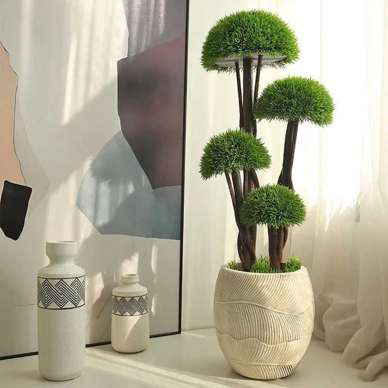 Artificial green plants bonsai pot tree for interior decoration - view 4