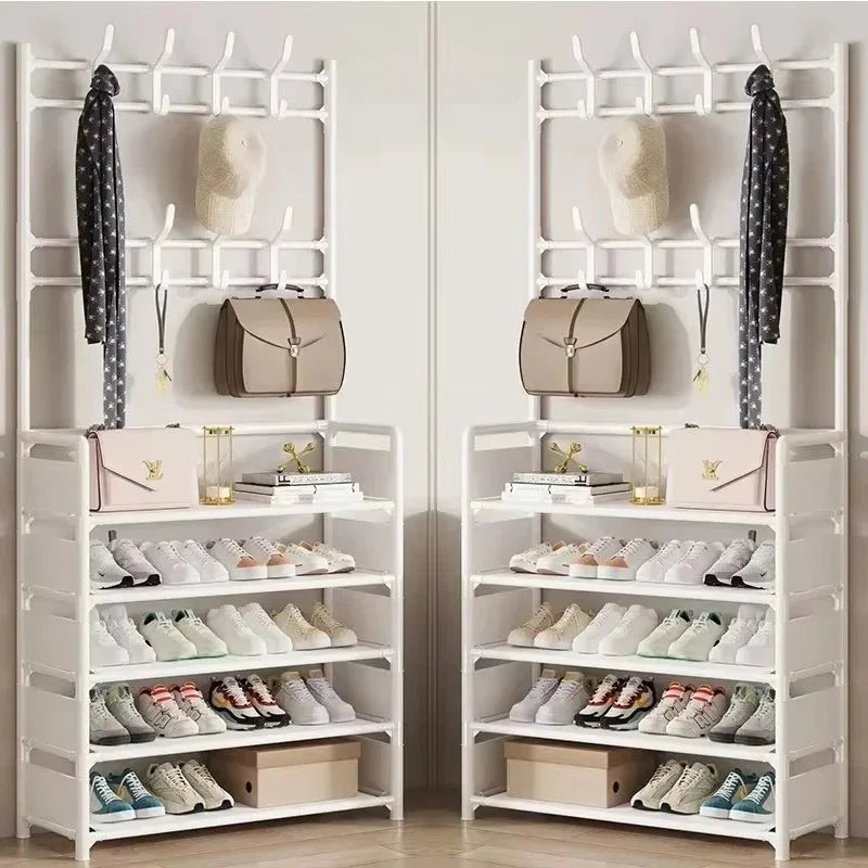Organizer of clothing shoes and hats to ride yourself - 2PC 5 L-White B