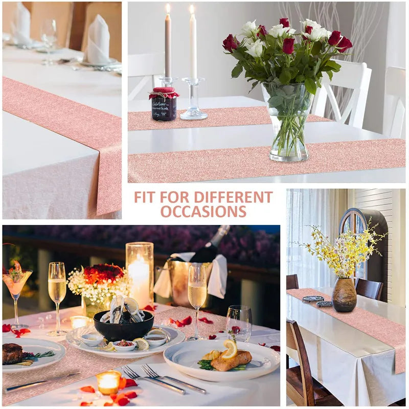 Chemin de table sequins brilliant gold silver pink - view 6