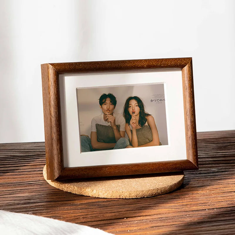 Wooden picture frame for wedding custom top quality decoration - Noyer / 6 inches