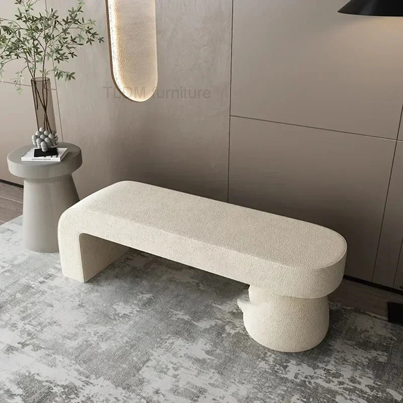 Lamb wool changing stools for an elegant interior