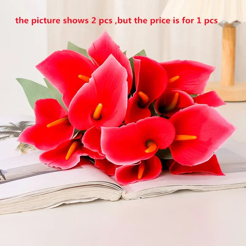 Artificial calla lys bouquet for festive event decoration - Pink Red