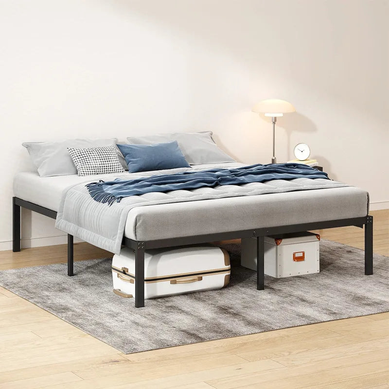 Wholesale Durable Bed Frames Queen Size Bed Base Full Size Double Twin Bedframe With LED Light Strip, Outlets And USB Ports - view 3