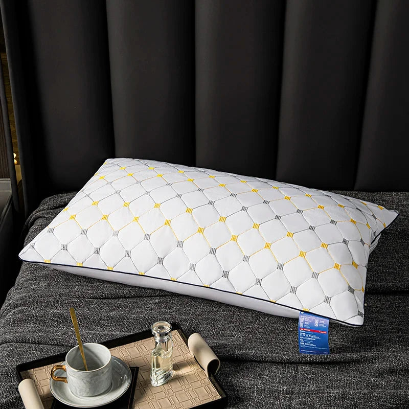 1pc Soft and Supportive White Pillow, Simple Polyester Rectangular Neck Pillow for Home and Hotel,18.9x29.13In - view 3