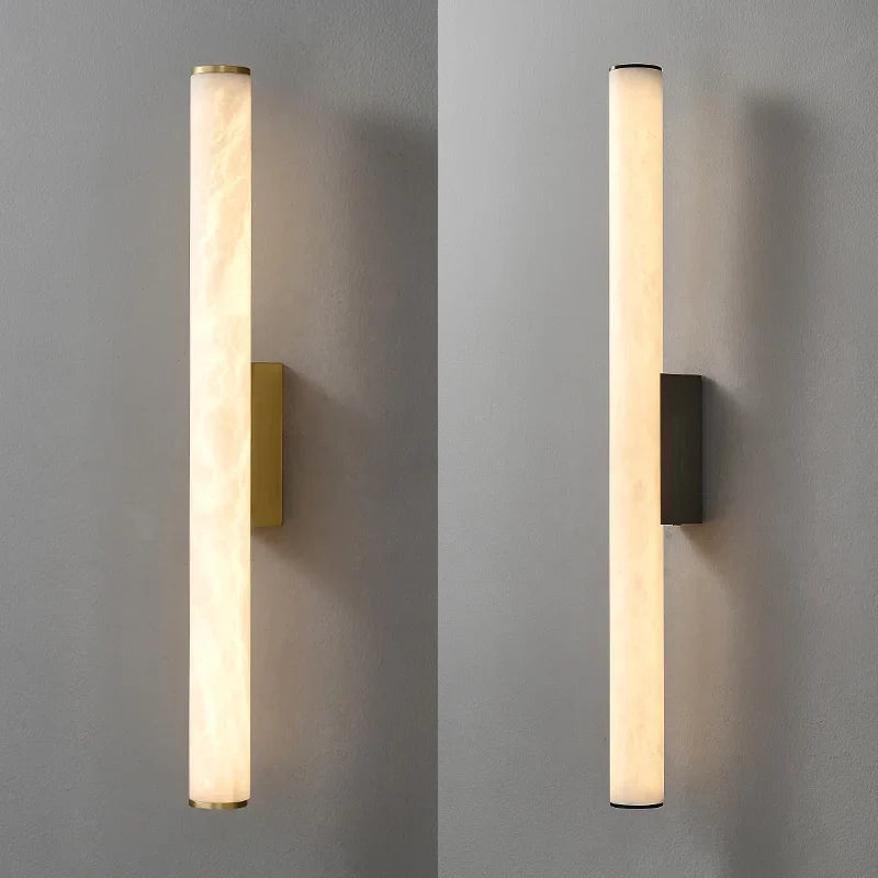 Minimalist wall sconce in marble and modern copper design elegant - view 4