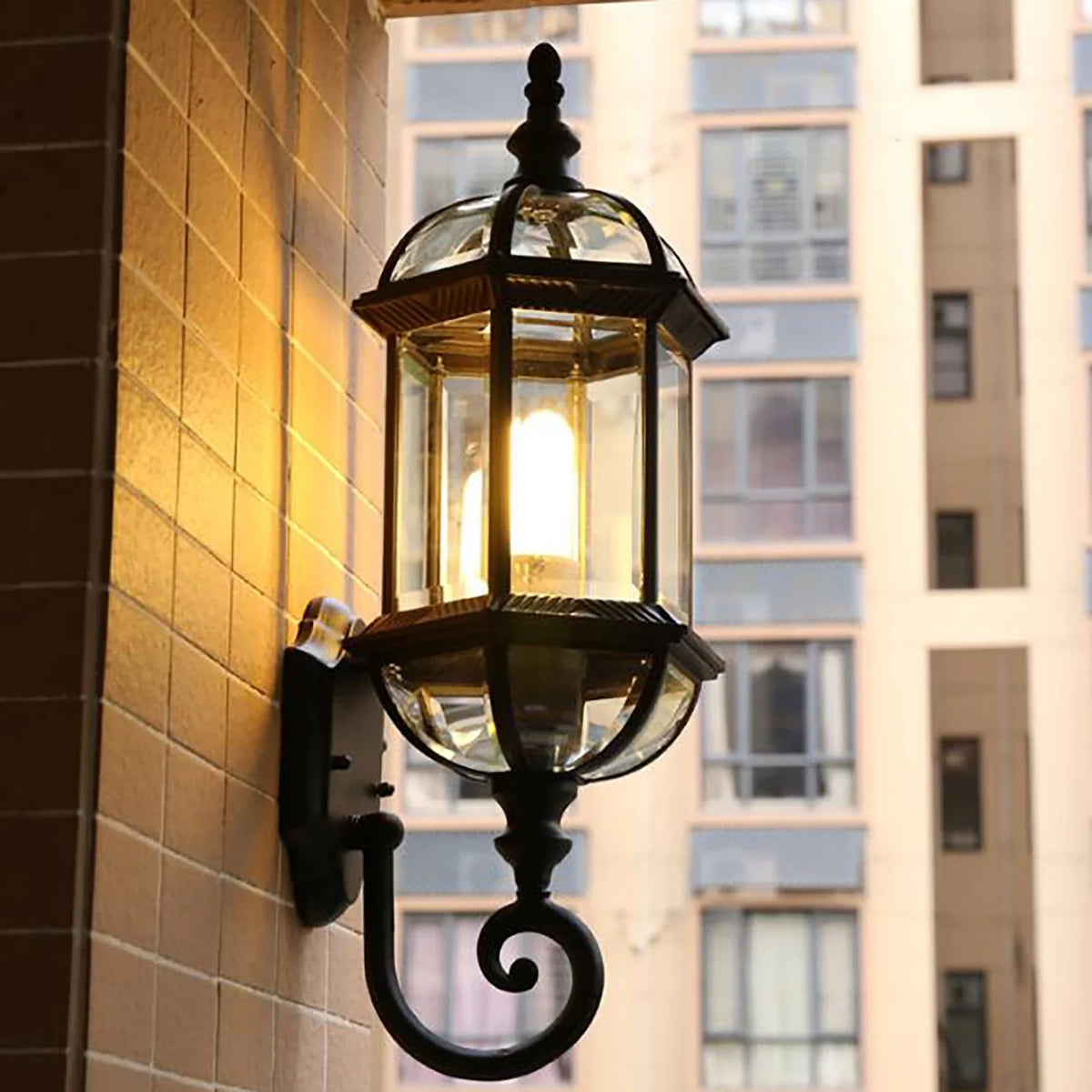 Waterproof Outdoor Wall Light, Retro Aluminum & Glass, IP54, E27 Bulb Max 100W, Wall-Mounted for Garden, Patio, and Yard Use - view 3