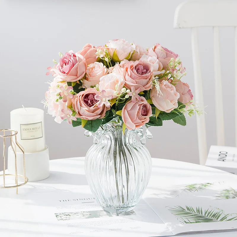 Artificial flowers for wedding decoration and scrapbooking