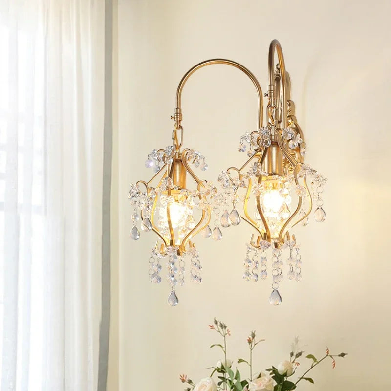 Nordic retro crystal wall sconce for interior decoration - view 3