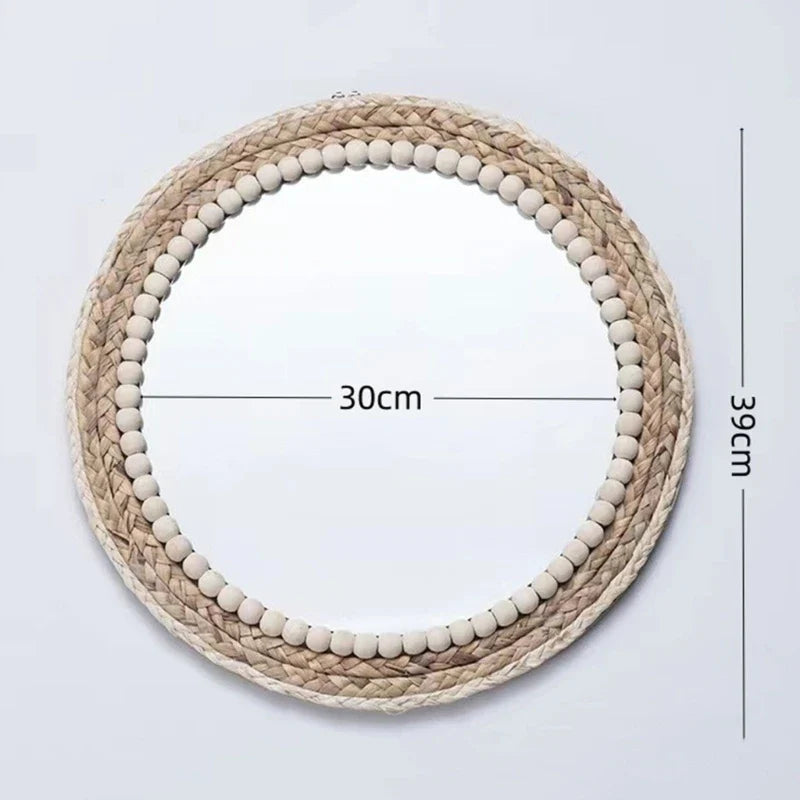 15-Inch Round Rattan Wall Mirror, a Statement Piece for Any Room - view 7
