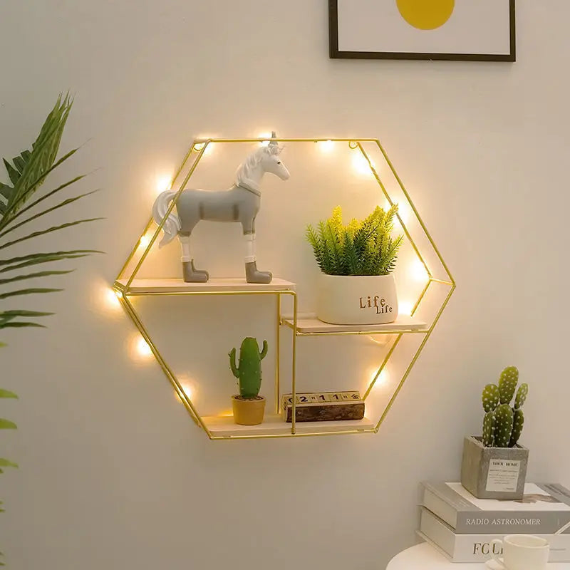 Modern Metal and Wood Wall Shelf for Home Decor - view 4