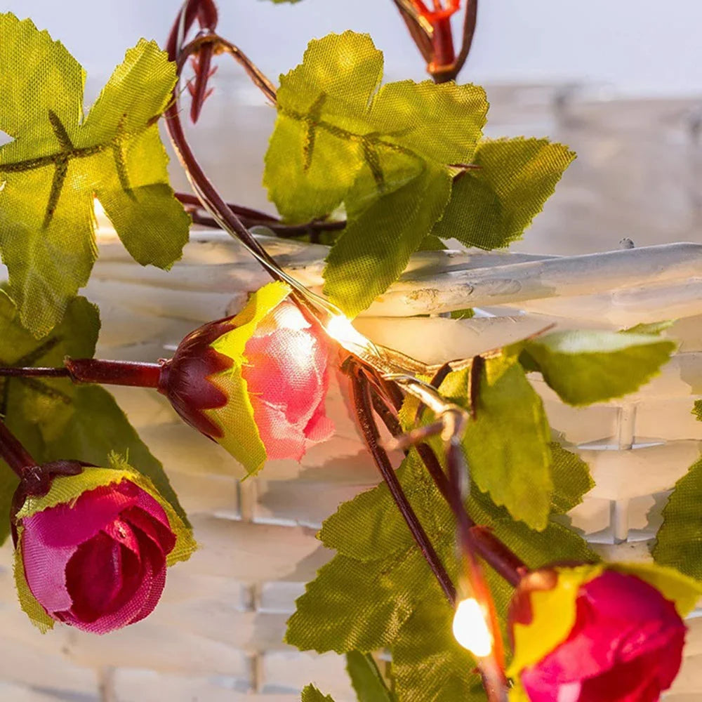Artificial light rose garland for fairy decoration - view 7